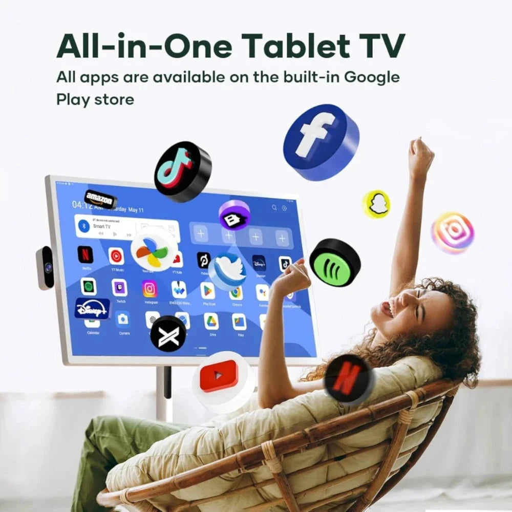 Portable Touchscreen TV with Adjustable Stand
