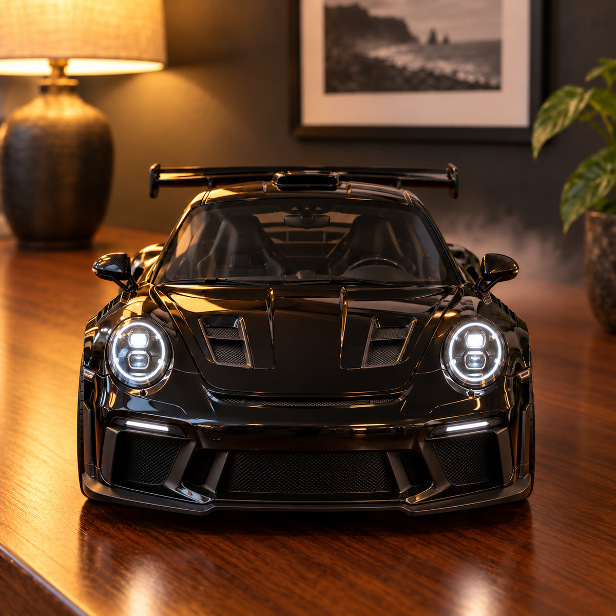 Black 911 GT3 RS - front view