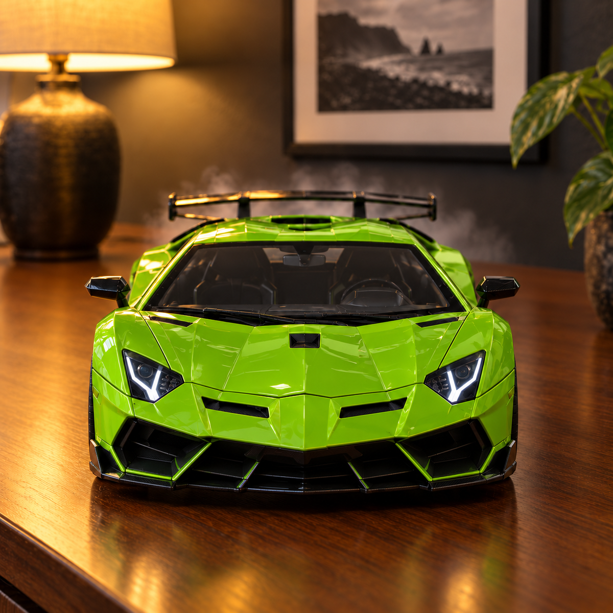 Green Aventador SVJ - front view