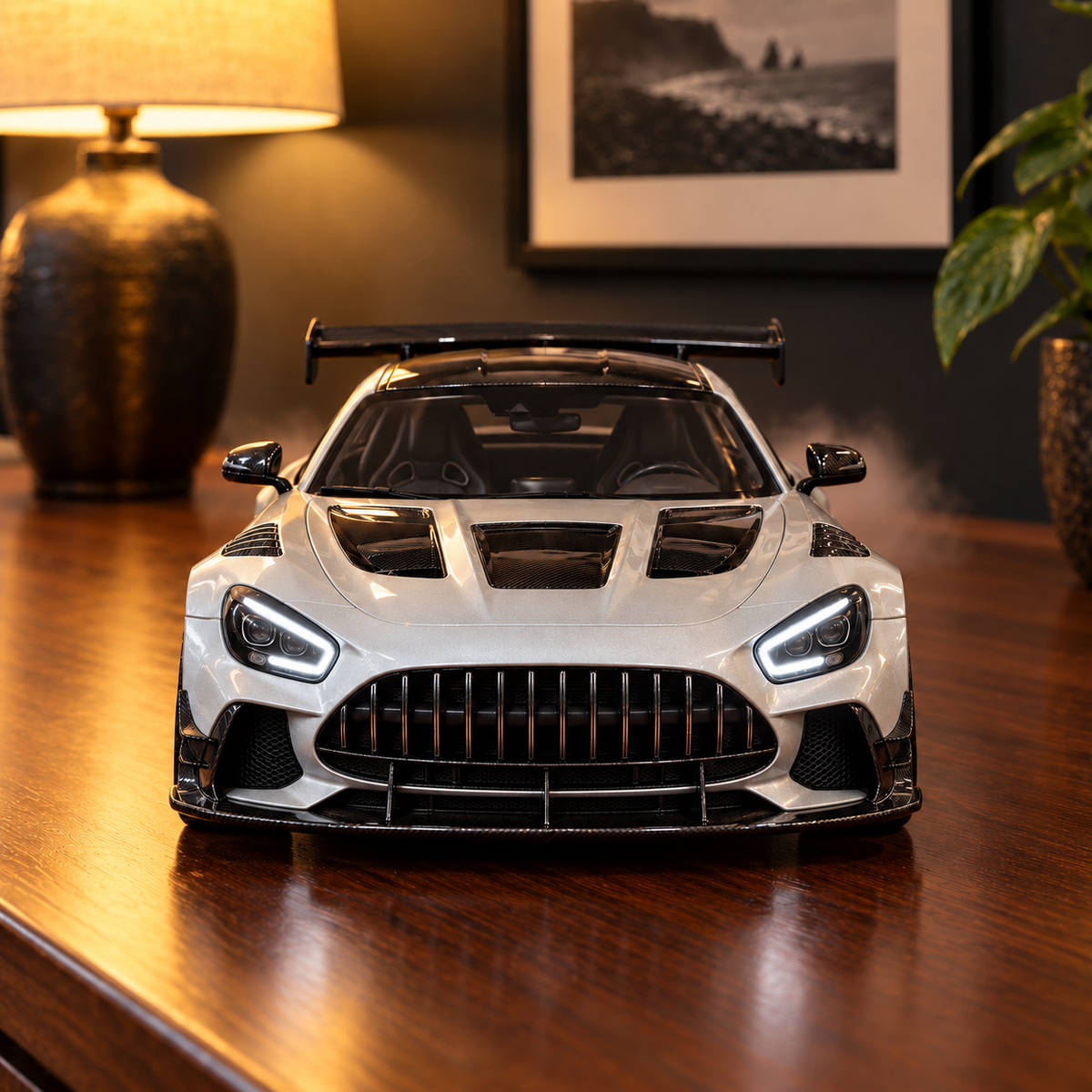 Silver AMG GT Black Series - front view
