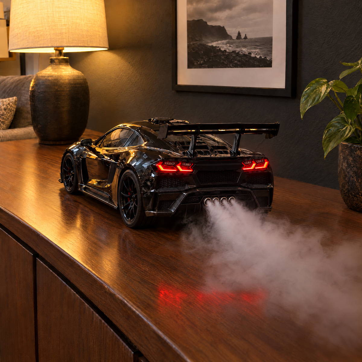 Black Corvette Z06 - rear view