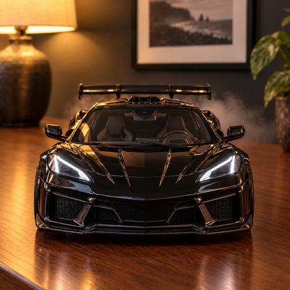 Black Corvette Z06 - front view