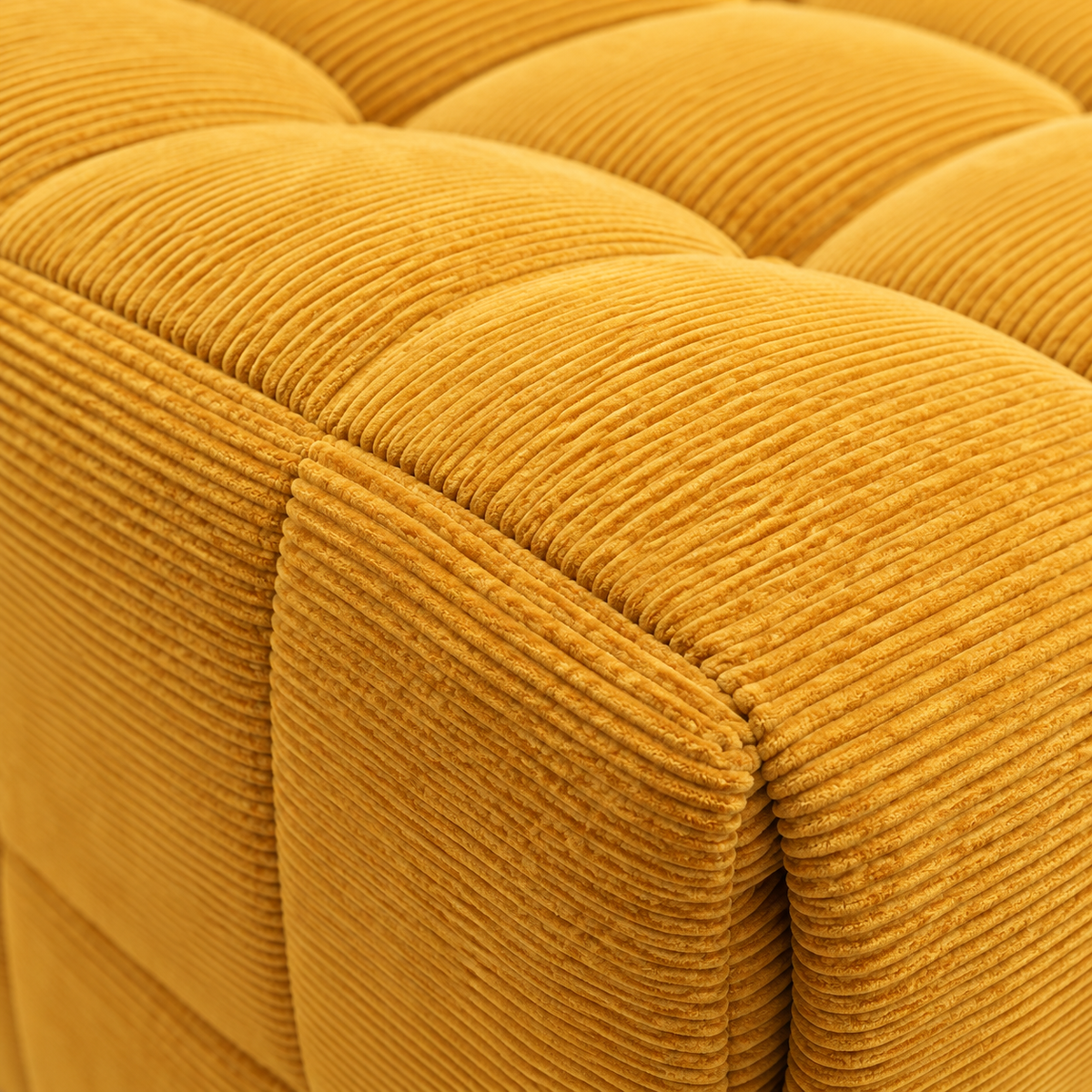 Waffle Grid Cloud Sofa upholstery and seam detail
