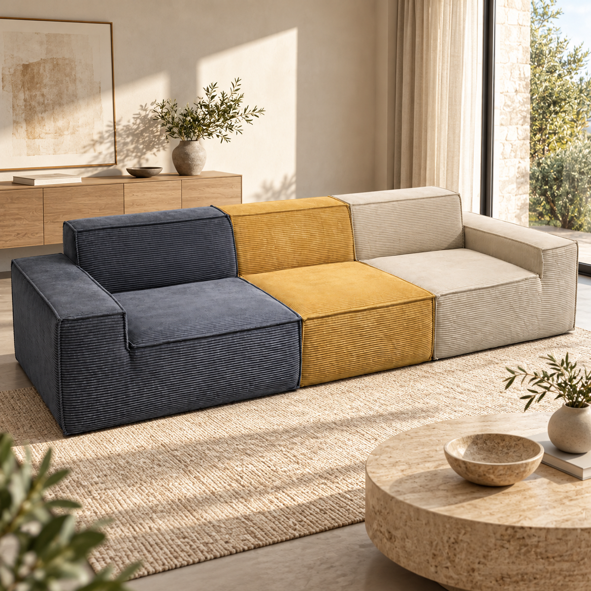 Tofu Block A Modular Cloud Sofa in a contemporary living room