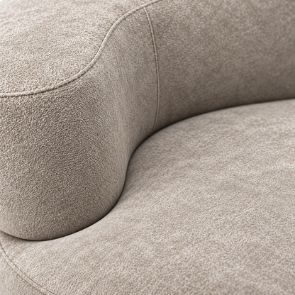 Cashew Curved Cloud Sofa upholstery and seam detail