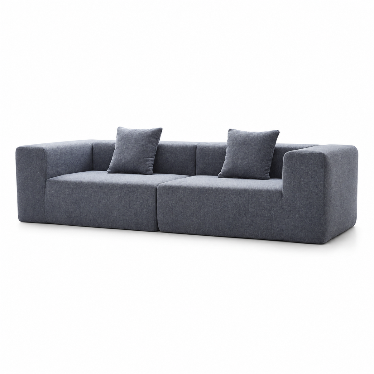 CXACXC™ Black Bull Low-Back Cloud Sofa on white background