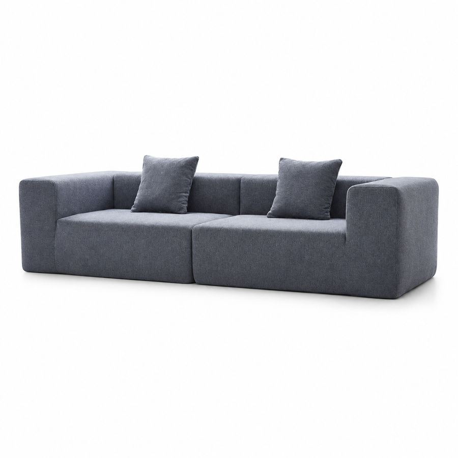 CXACXC™ Black Bull Low-Back Cloud Sofa on white background