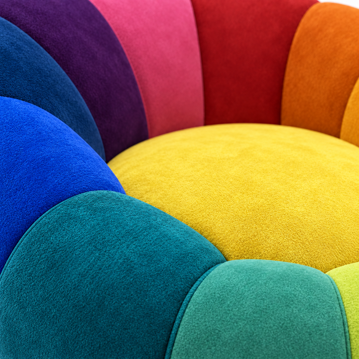 Petal Round Cloud Chair upholstery and seam detail