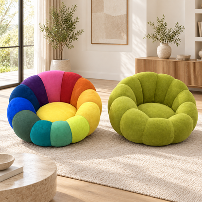 Petal Round Cloud Chair in a contemporary living room