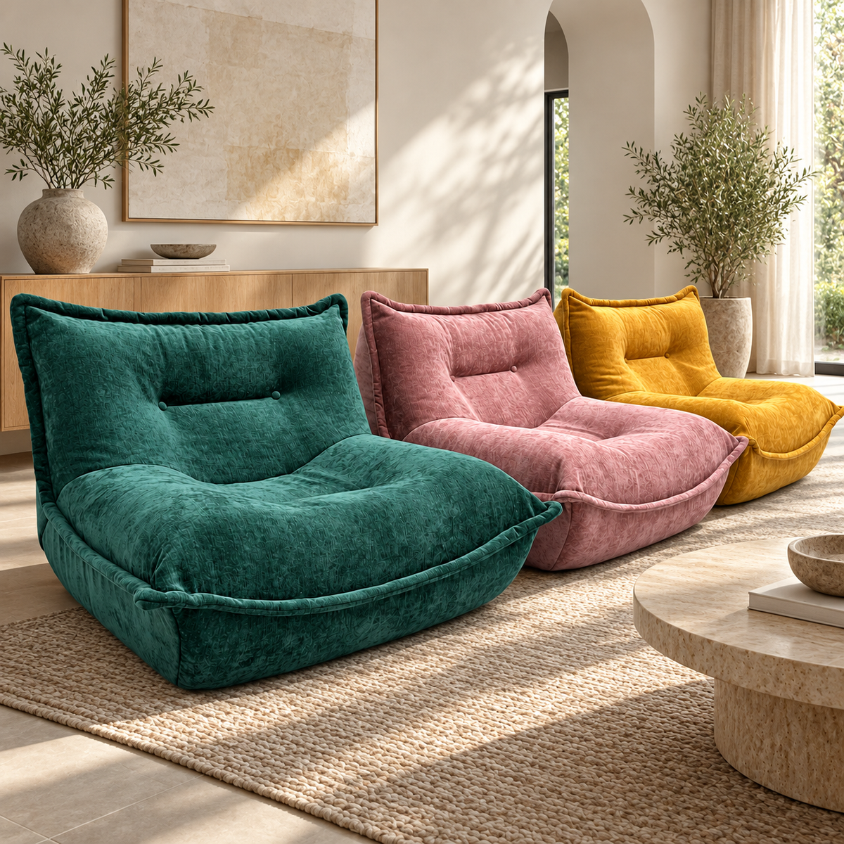 Dumpling Cloud Chair in a contemporary living room