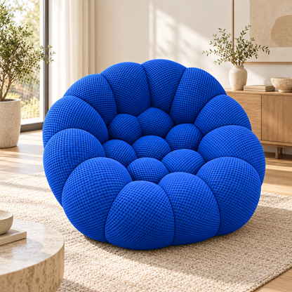 Football Round Cloud Chair in a contemporary living room