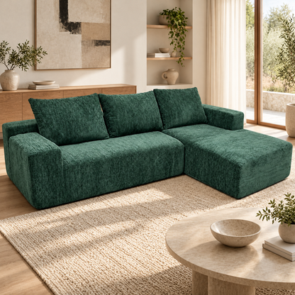 Tofu Block C Sectional Cloud Sofa in a contemporary living room