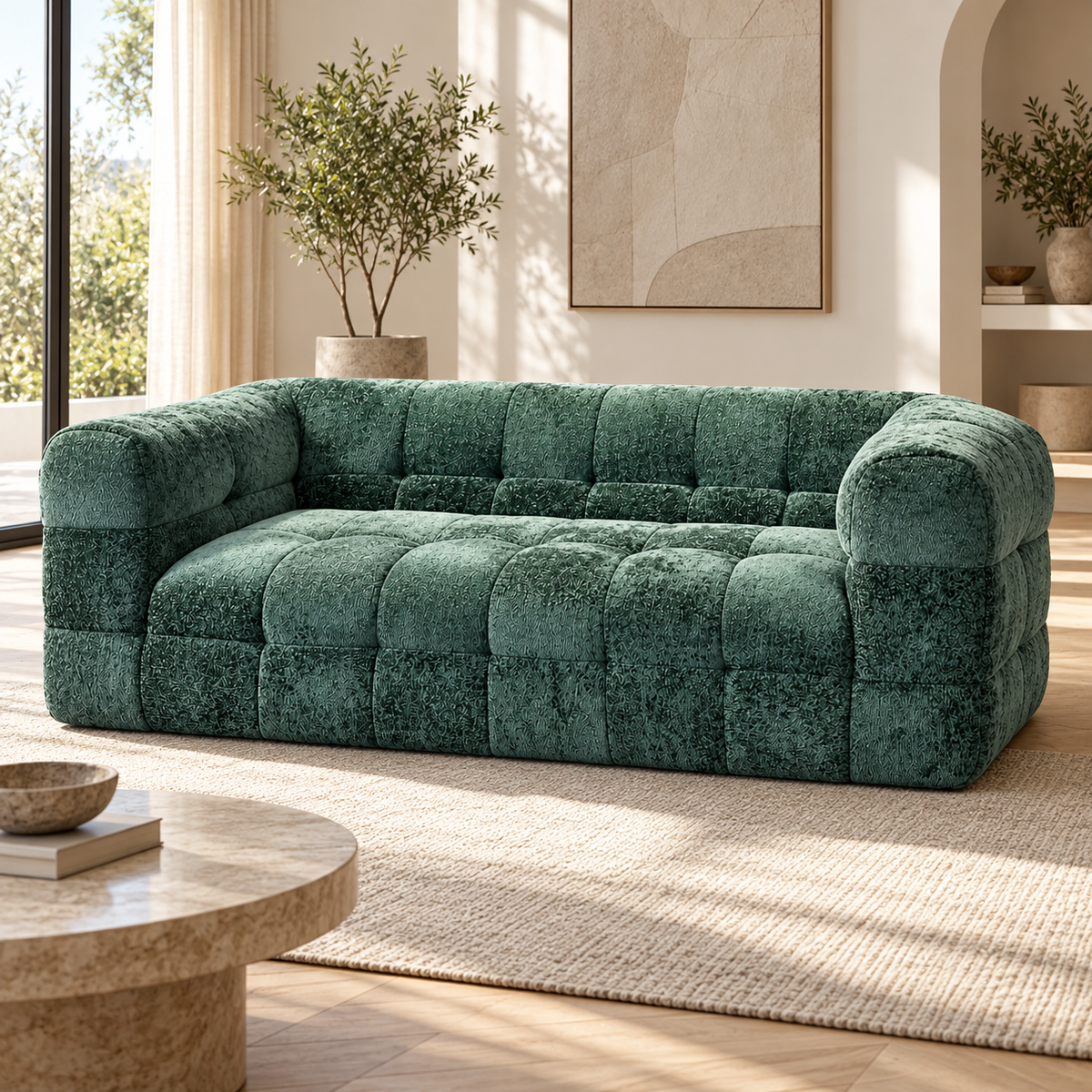 Blazer Two-Seat Cloud Sofa in a contemporary living room