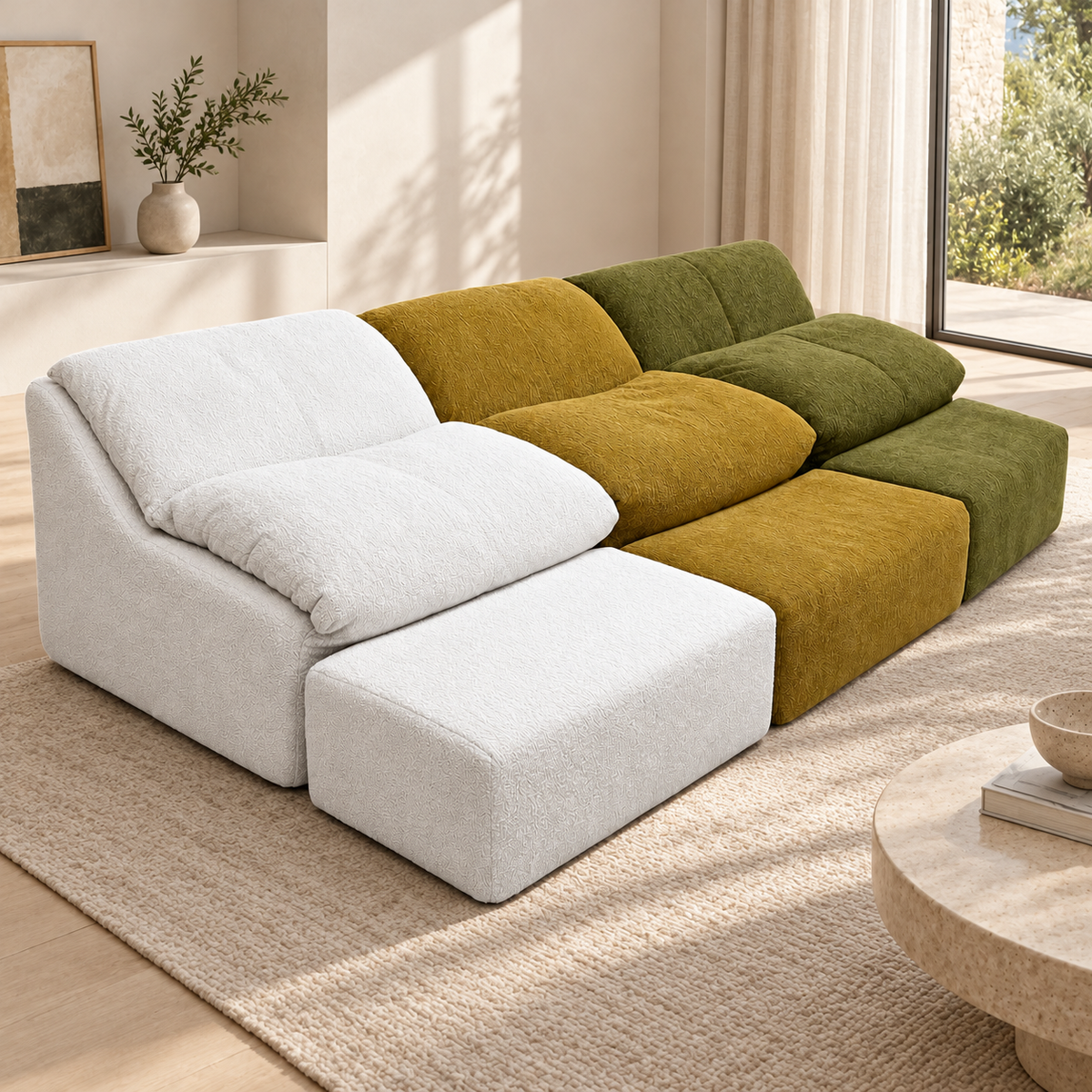 Cloud Chaise Cloud Chair in a contemporary living room