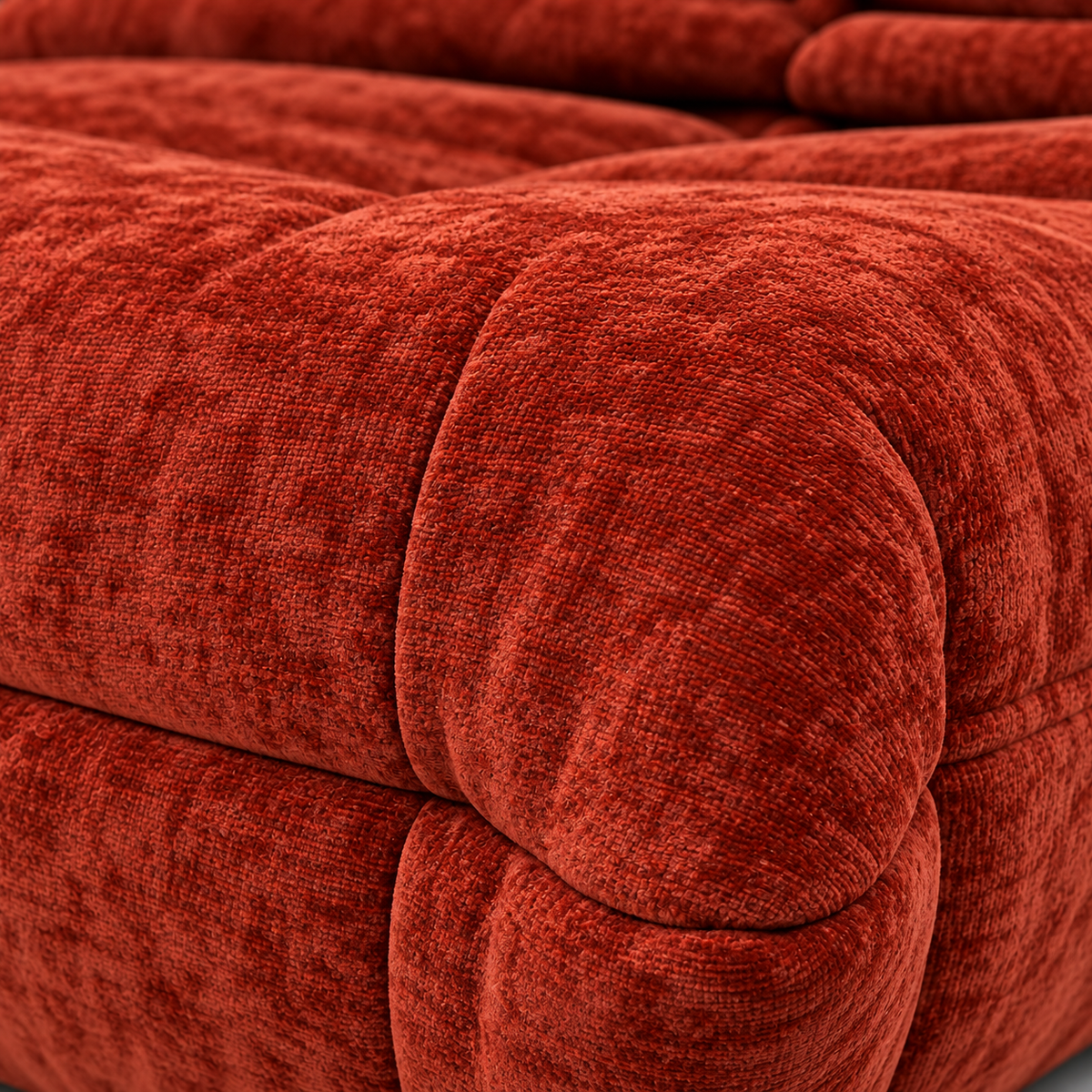 Mini Cube Cloud Stool upholstery and seam detail
