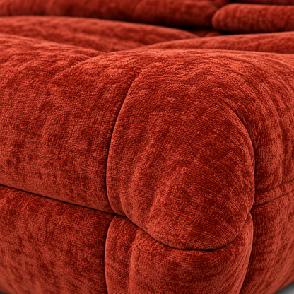 Mini Cube Cloud Stool upholstery and seam detail