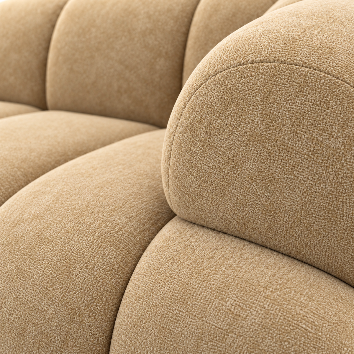 Offset Channel Cloud Sofa upholstery and seam detail