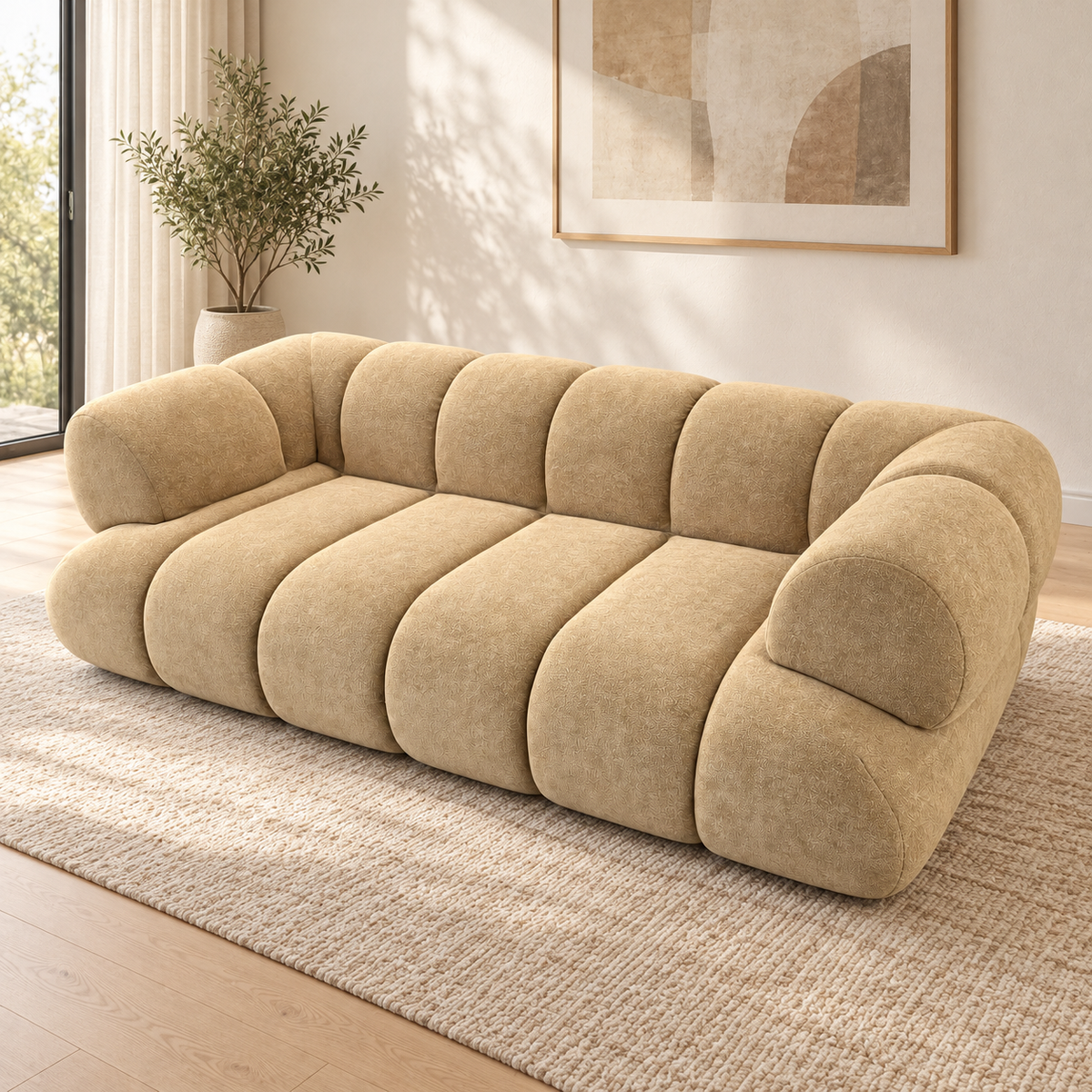 Offset Channel Cloud Sofa in a contemporary living room