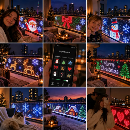 Unbranded smart LED curtain light balcony scene collage