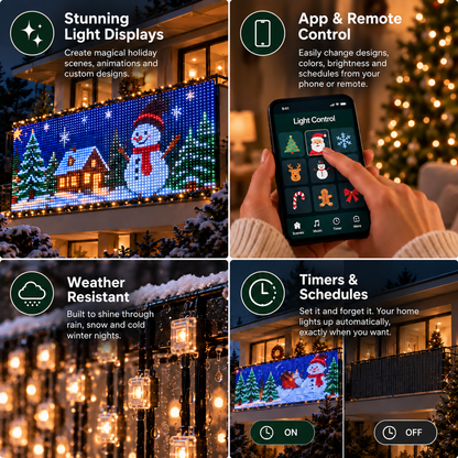 Unbranded smart LED curtain light feature overview