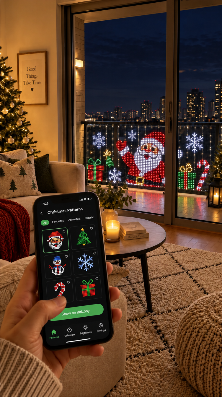 Oruva smart LED curtain lights controlled with a mobile app