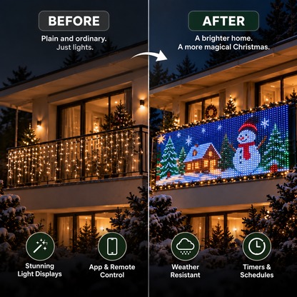 Comparison of ordinary string lights and Oruva smart LED display