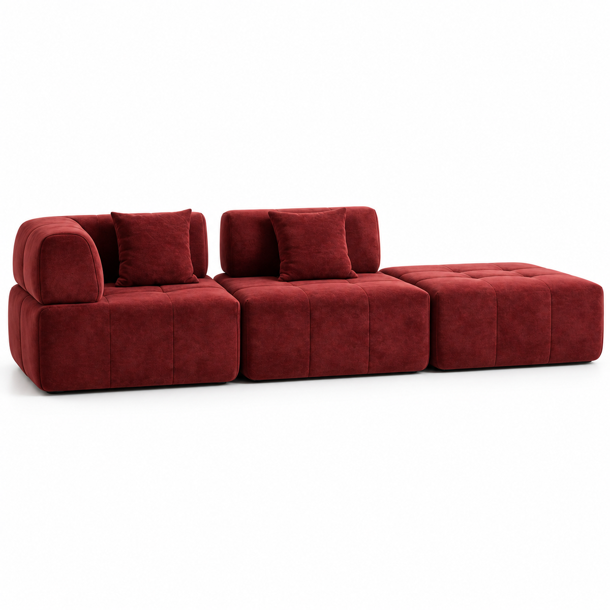 CXACXC™ Ruby L-Shaped Modular Cloud Sofa on white background
