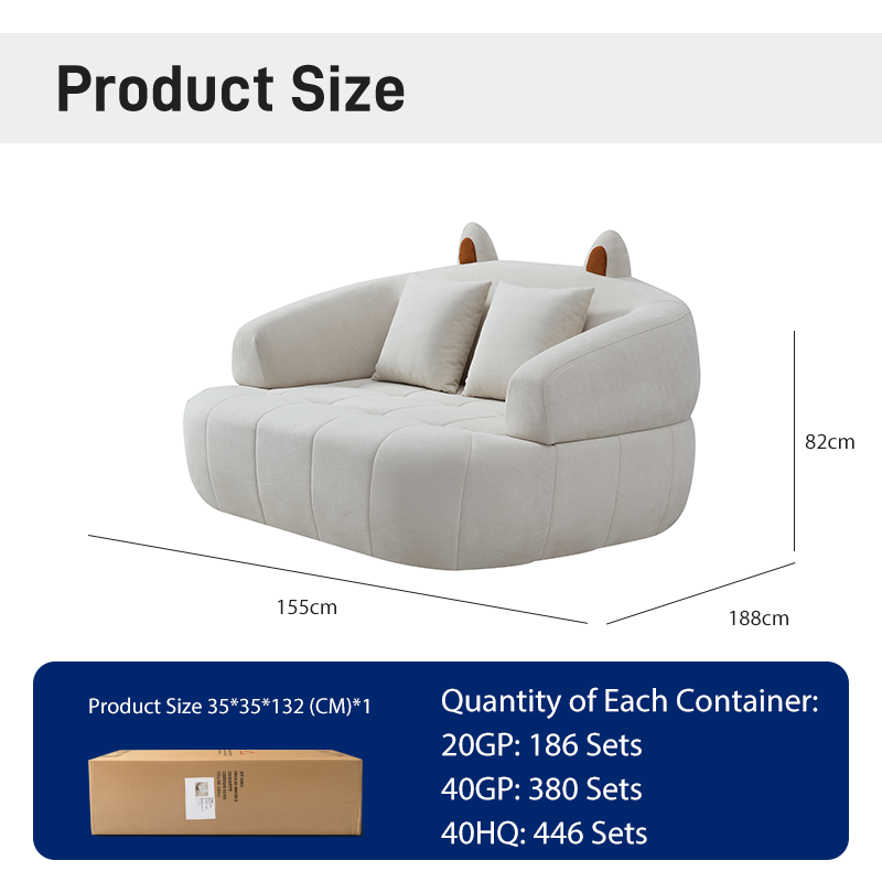 CXACXC Cat-Ear Single Cloud Sofa product view 2