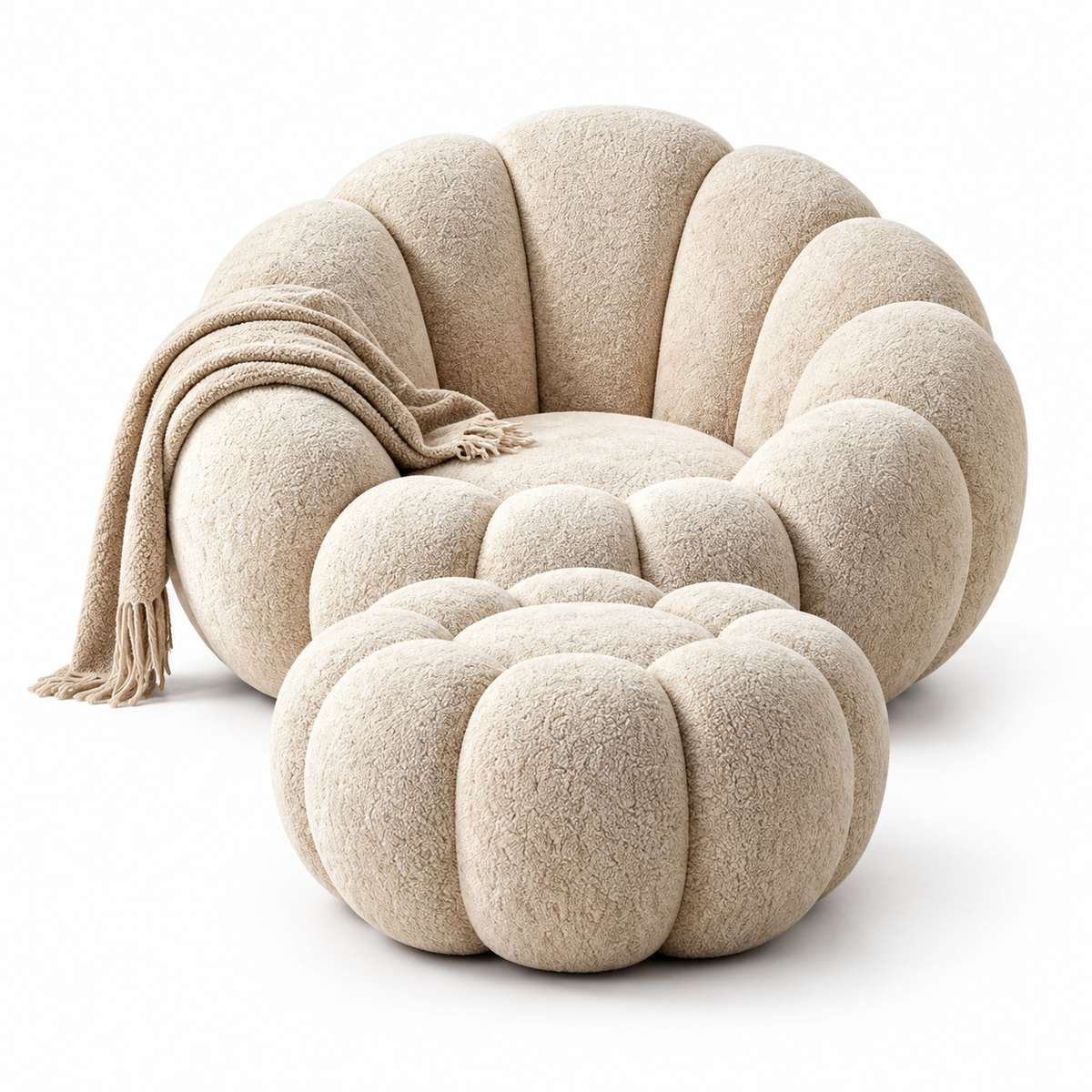 CXACXC™ Minimalist Foam Cloud Chair on white background