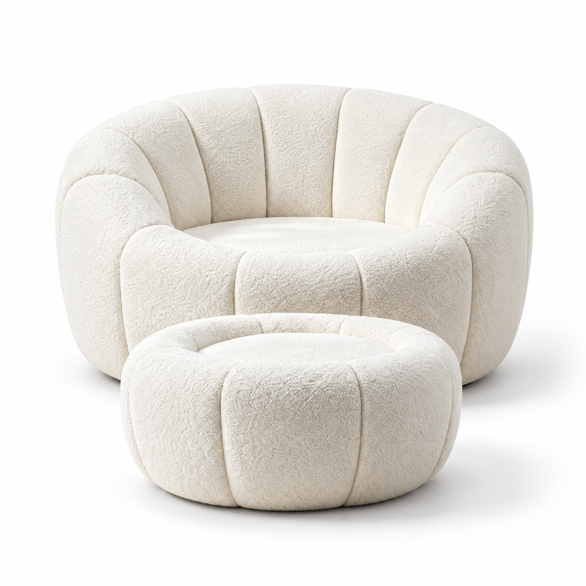 CXACXC™ Teddy Pumpkin Cloud Chair on white background