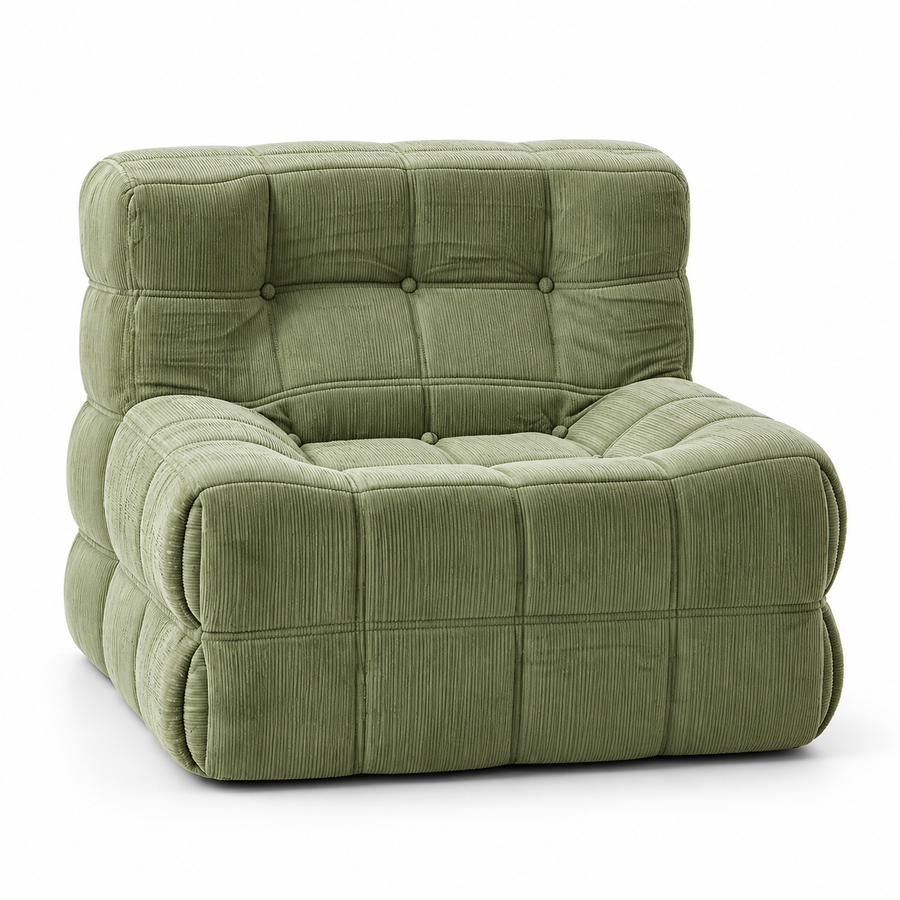 CXACXC™ Green Corduroy Modular Cloud Chair on white background