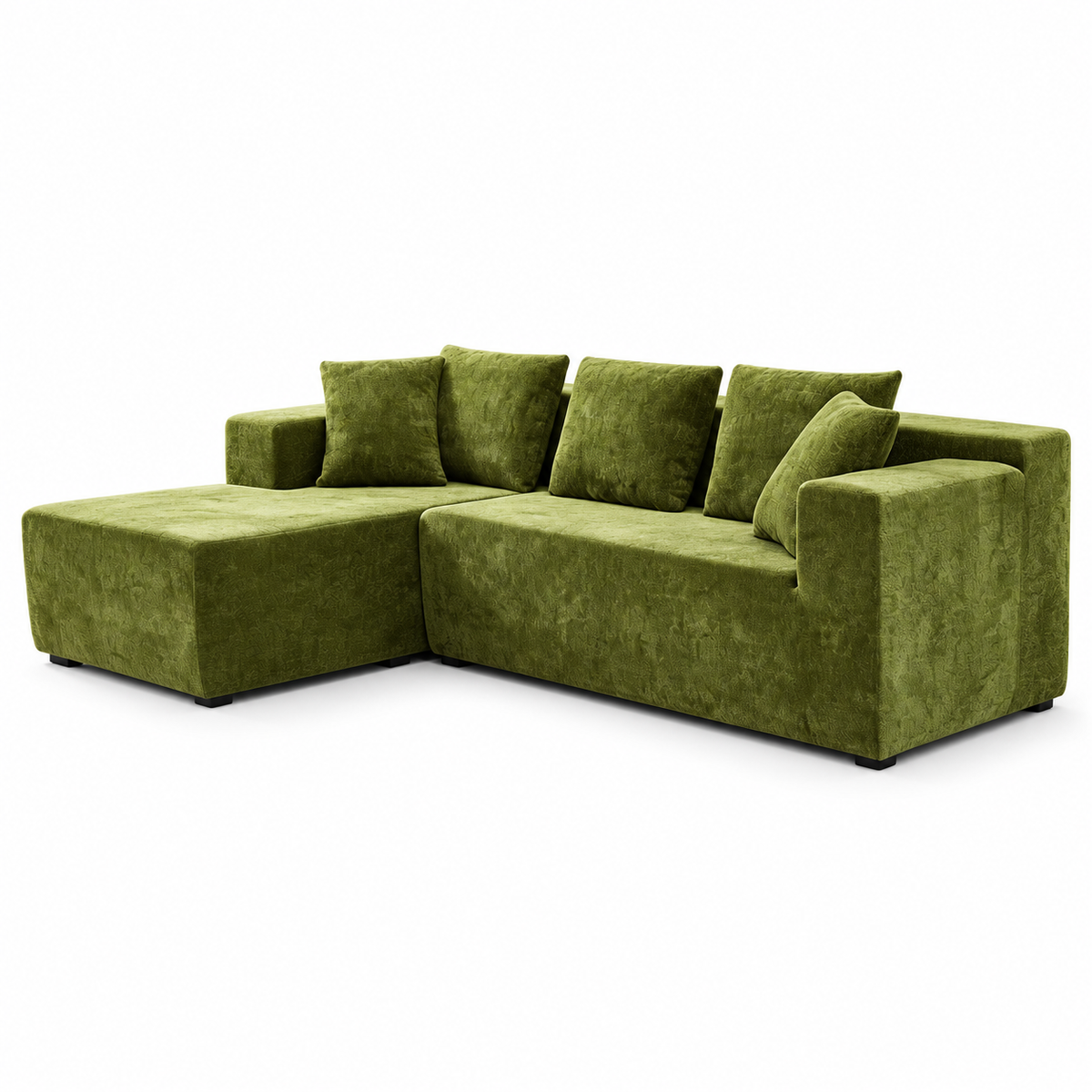 CXACXC™ L-Shaped Chaise Cloud Sofa on white background