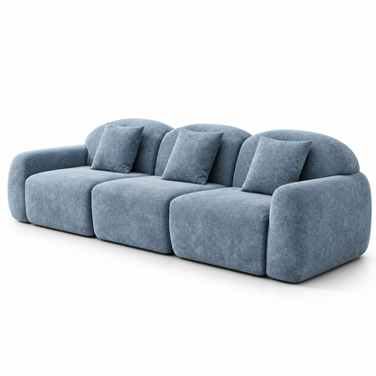 CXACXC™ Segmented 3-Seater Cloud Sofa on white background
