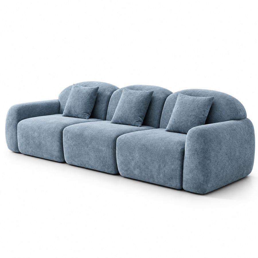 CXACXC™ Segmented 3-Seater Cloud Sofa on white background