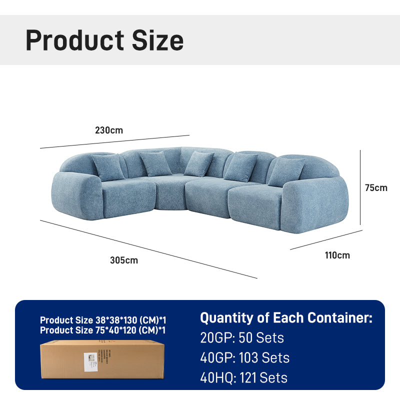 CXACXC Tool-Free Compact Cloud Sofa product view 2