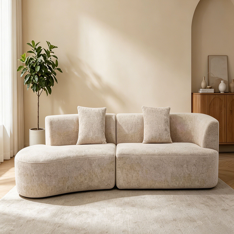 CXACXC Corduroy L-Shaped Modular Cloud Sofa product view 2