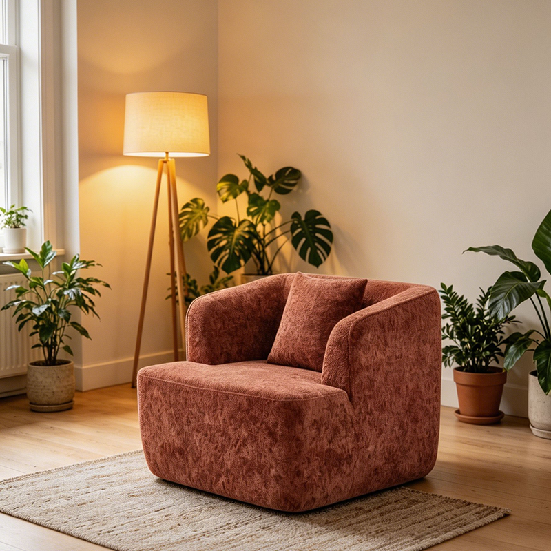 CXACXC Rust Red Lounge Cloud Chair product view 2