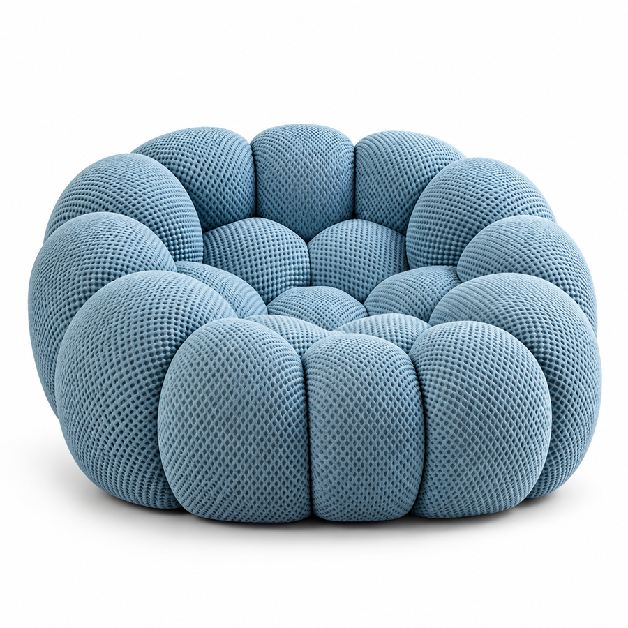 CXACXC™ Blue Bubble Cloud Chair on white background