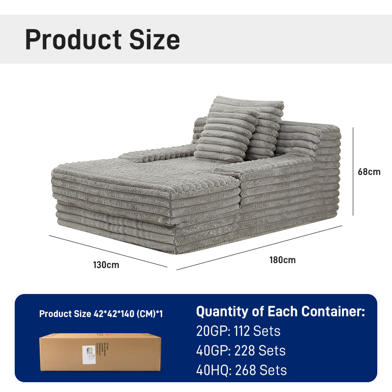 CXACXC Oversized Corduroy Chaise product view 2