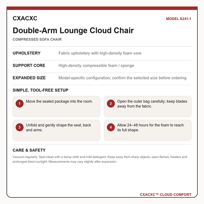 CXACXC S241-1 materials dimensions setup and care guide