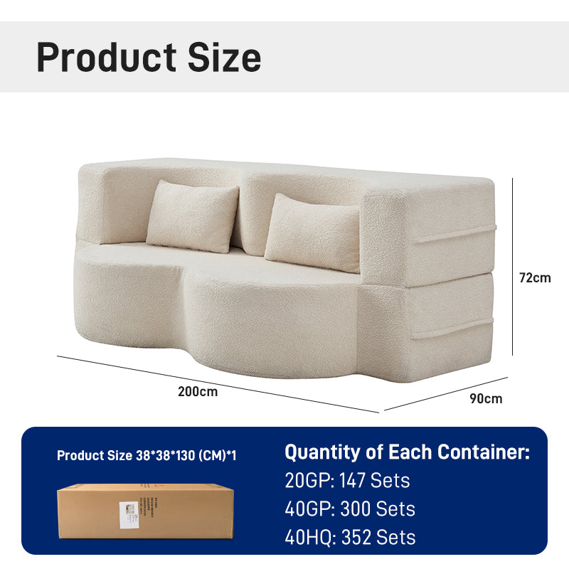 CXACXC Convertible 2-Seater Cloud Sofa Bed product view 2