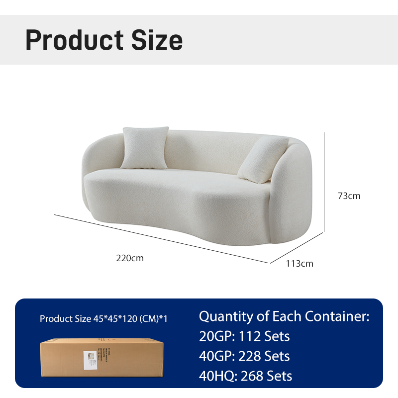 CXACXC Curved-Back Apartment Cloud Sofa product view 2