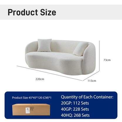 CXACXC Curved-Back Apartment Cloud Sofa product view 2