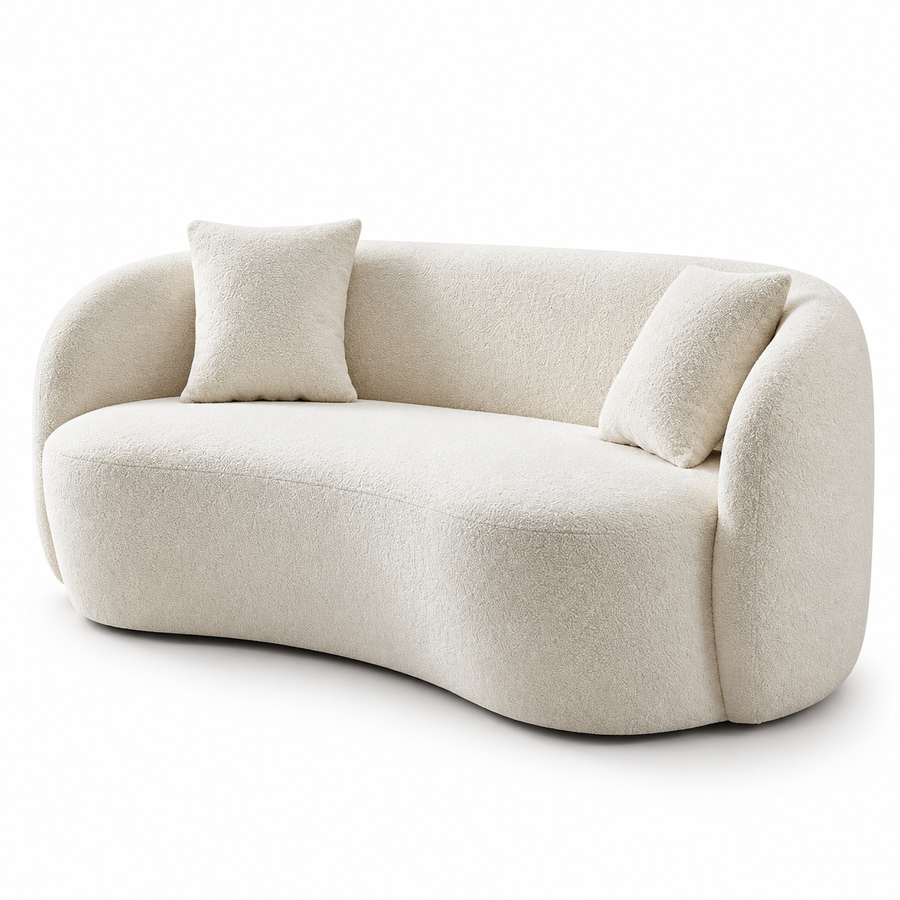 CXACXC™ Curved-Back Apartment Cloud Sofa on white background