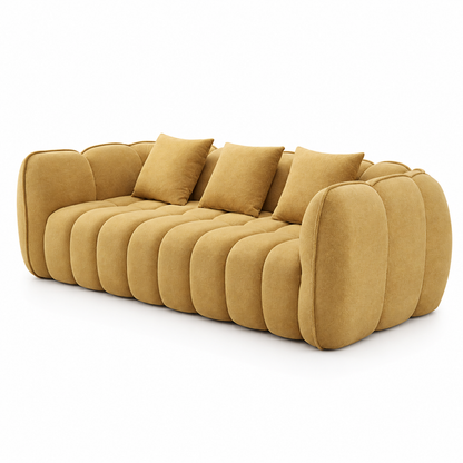 CXACXC™ Cream Pumpkin 3-Seater Cloud Sofa on white background