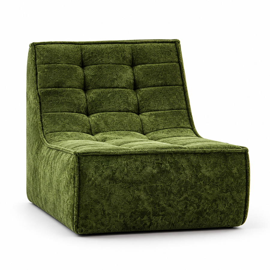 CXACXC™ Green Armless Cloud Chair on white background