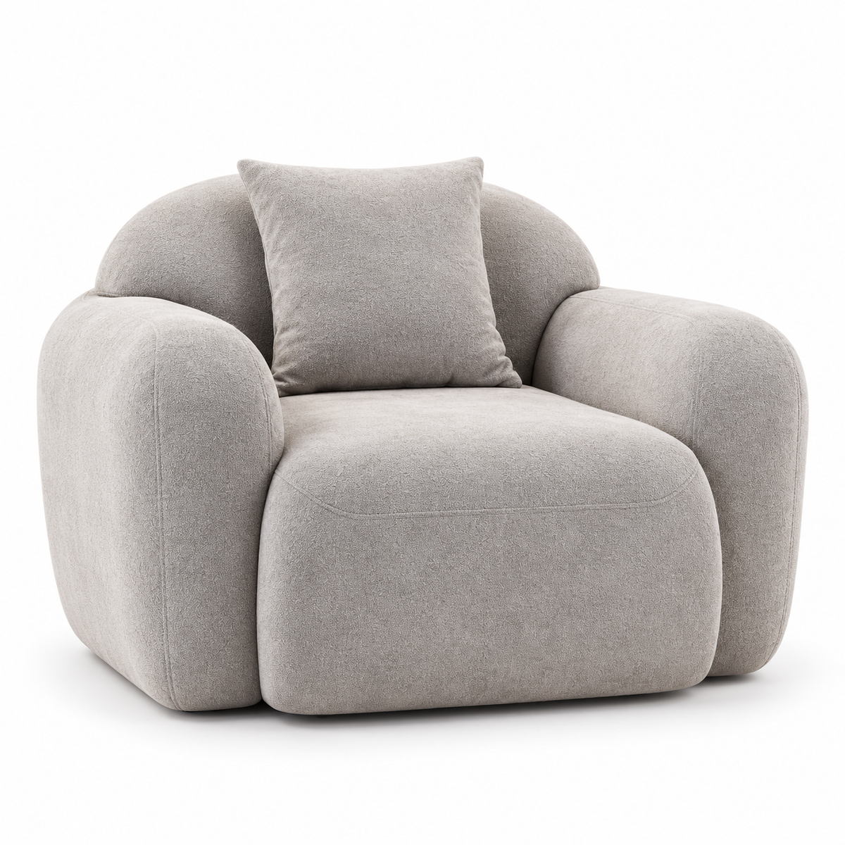 CXACXC™ Curved Embrace Cloud Chair with Ottoman on white background
