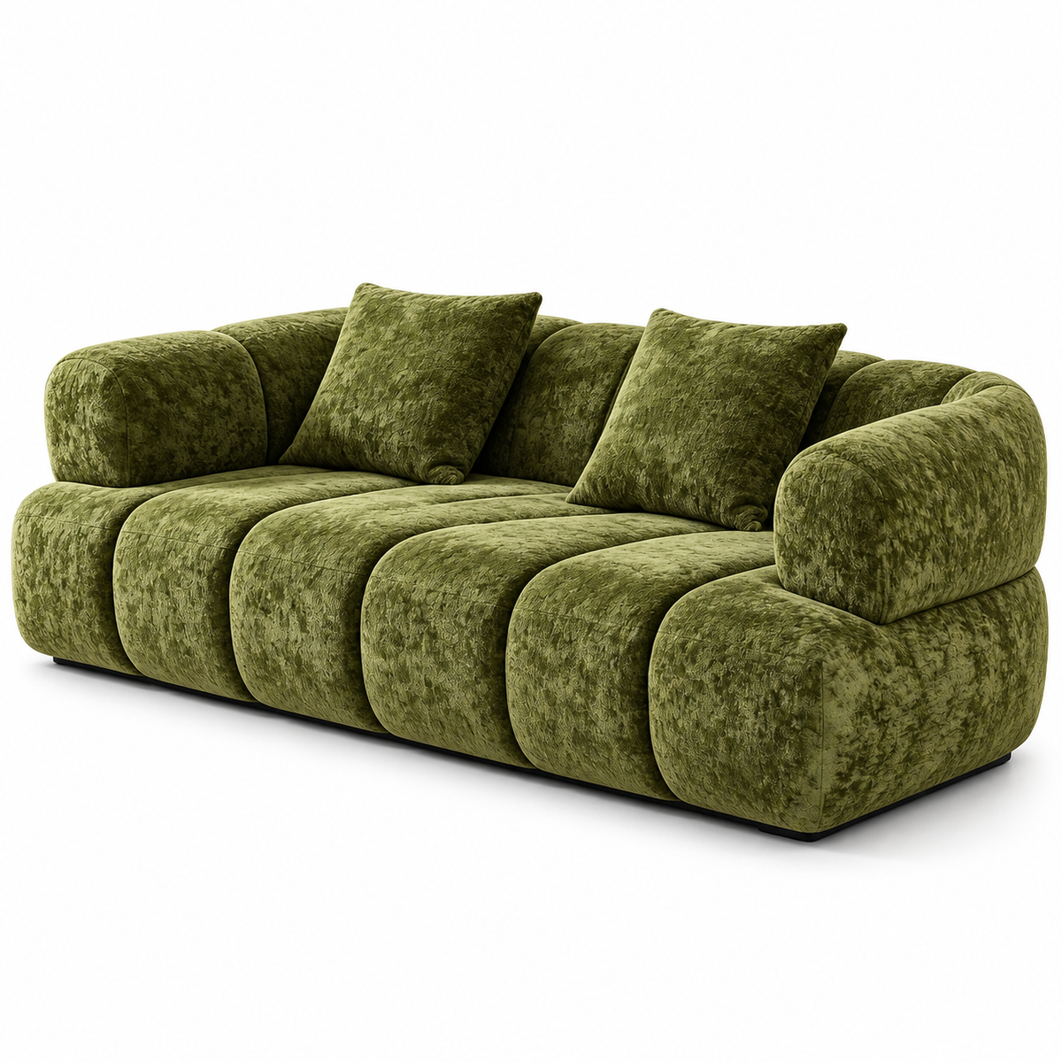 CXACXC™ Green Puffer Modular Cloud Sofa on white background