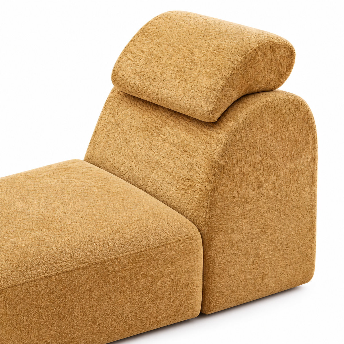 CXACXC™ S-Curve Chaise Cloud Sofa on white background