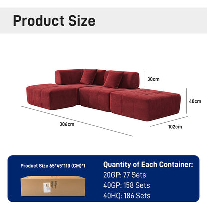 CXACXC™ Ruby L-Shaped Modular Cloud Sofa product view 1